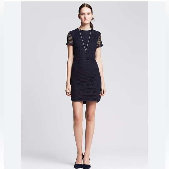 Banana Republic Dresses & Skirts - Banana Republic Navy Mesh Mini Dress Nw Size 6